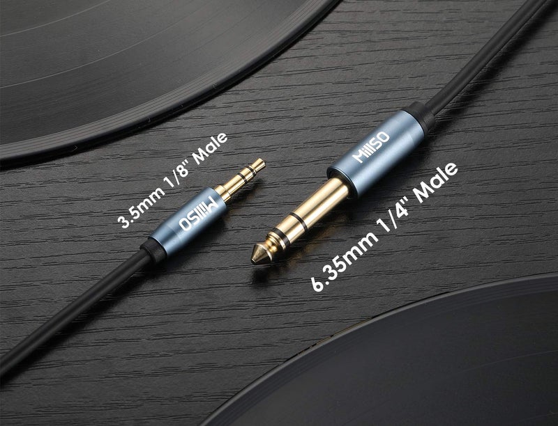 MillSO 6.35mm Male 1/4 to 3.5mm Male 1/8 TRS Stereo Audio Cable (8 ft), Headphone Adapter 1/8 to 1/4 Adapter for Guitar, Piano, Amplifiers, Home Theater Devices, or Mixing Console - 8 Feet - Image 2